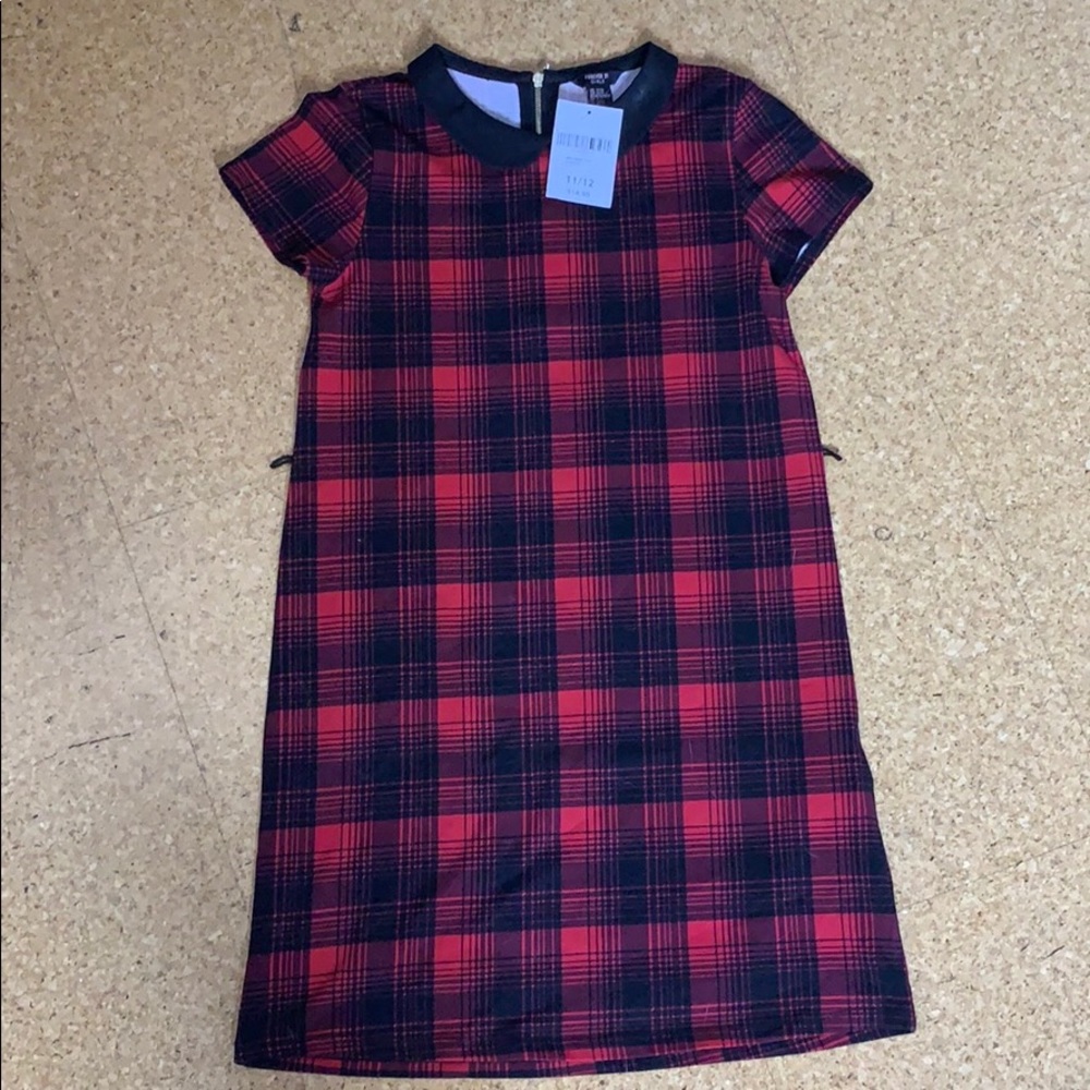 Red and black plaid dress